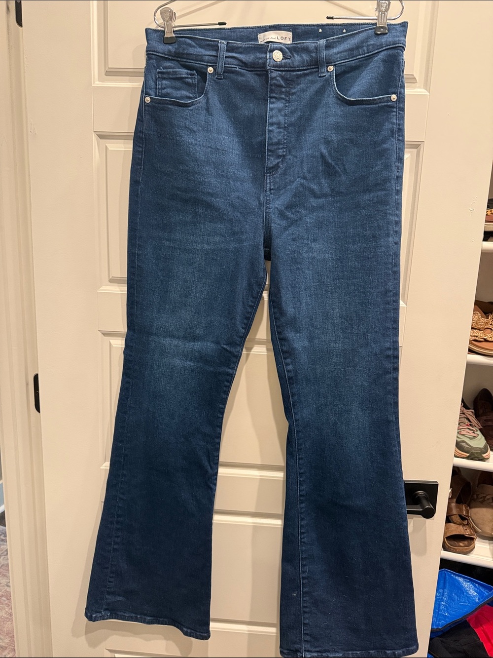 LOFT Dark Blue High-Rise Flare Jeans